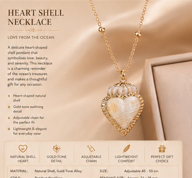 Heart shell necklace