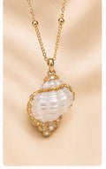 Natural opal shell necklace