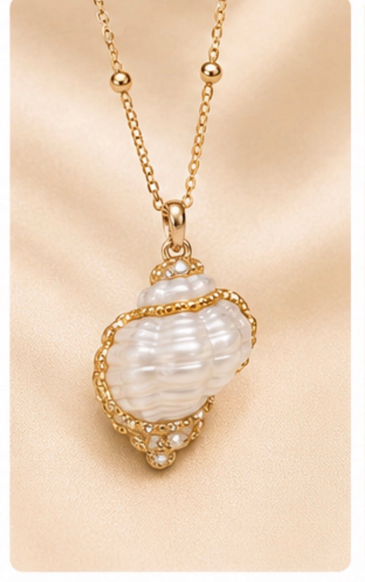 Natural opal shell necklace