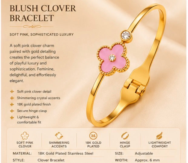 Blush clover bracelet