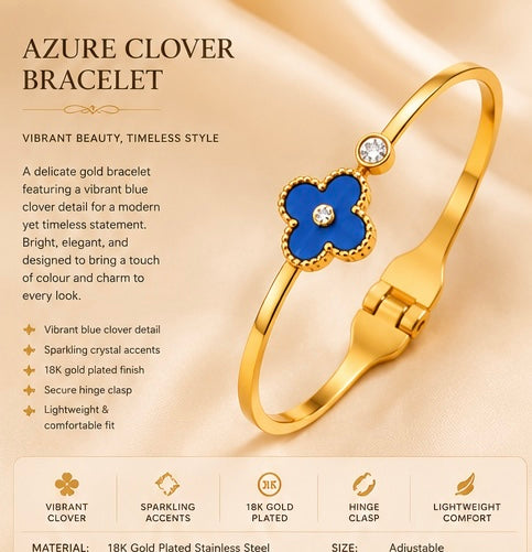 Azure clover bracelet