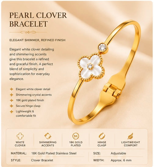 Ivory Clover Bangle