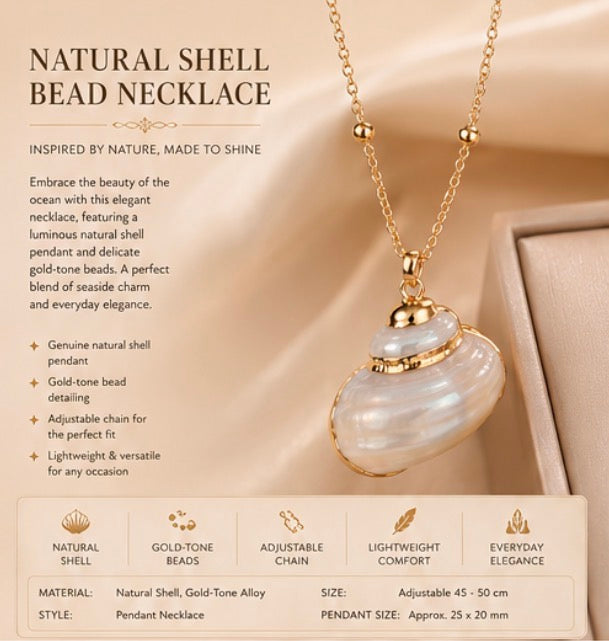Natural opal shell necklace