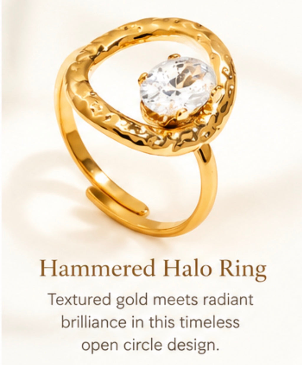 Hammered Halo Ring
